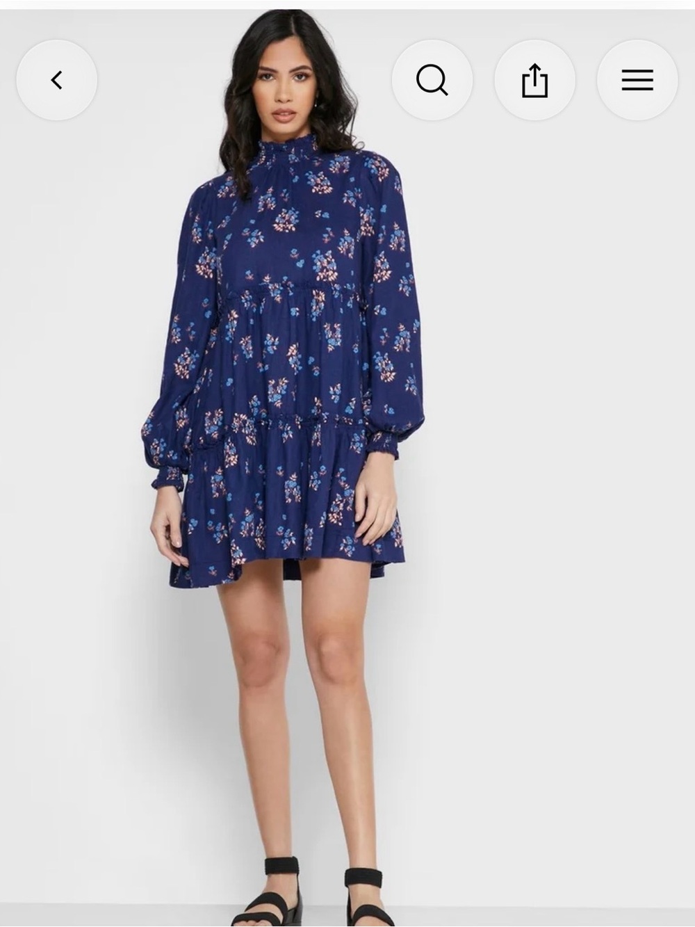 Free People Petit Fours Navy Mini Dress